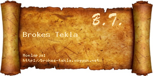 Brokes Tekla névjegykártya